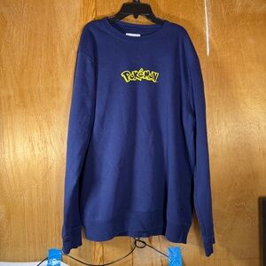 Pokemon Vintage Y2K Old Navy Blue Fleece Sweatshirt Size XXL Y2K 90s